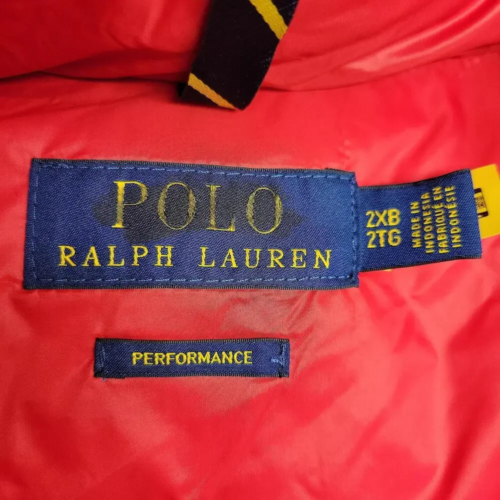 NWOT Polo Ralph Lauren El Cap Jacket 2XB Red Down Puffer Full Zip Hooded